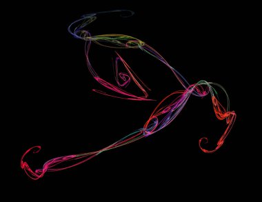 Siyah Renk Üzerine Bir Dijital Fraktal Resmi