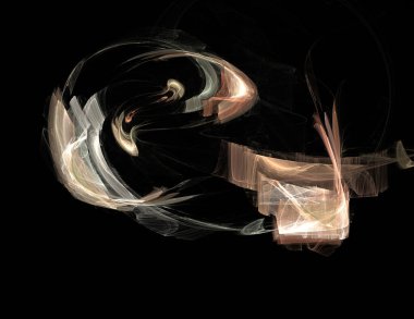 Siyah Renk Üzerine Bir Dijital Fraktal Resmi