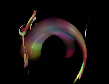 Siyah Renk Üzerine Bir Dijital Fraktal Resmi