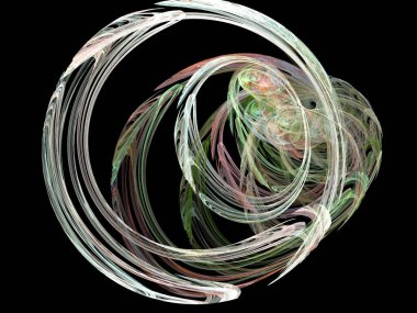 Siyah Renk Üzerine Bir Dijital Fraktal Resmi