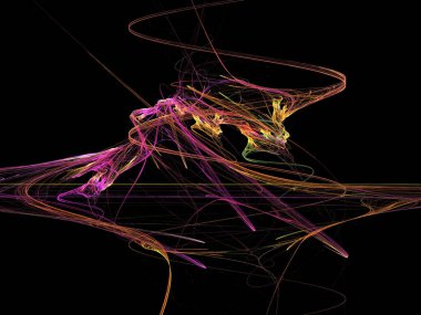 Siyah Renk Üzerine Bir Dijital Fraktal Resmi