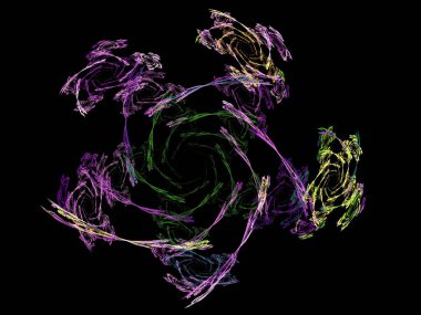 Siyah Renk Üzerine Bir Dijital Fraktal Resmi