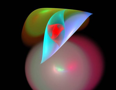 Siyah Renk Üzerine Bir Dijital Fraktal Resmi