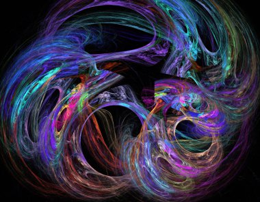 Siyah Renk Üzerine Bir Dijital Fraktal Resmi