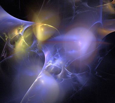 Siyah Renk Üzerine Bir Dijital Fraktal Resmi