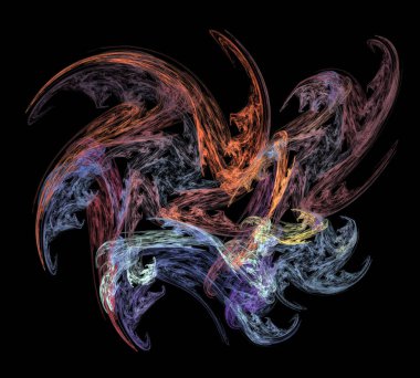 Siyah Renk Üzerine Bir Dijital Fraktal Resmi