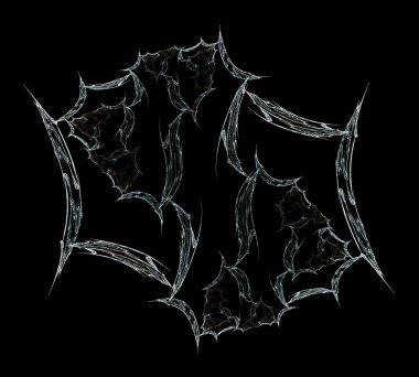 Siyah Renk Üzerine Bir Dijital Fraktal Resmi