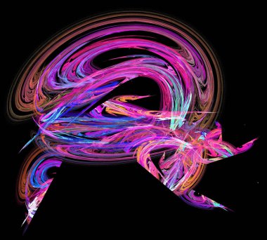 Siyah Renk Üzerine Bir Dijital Fraktal Resmi