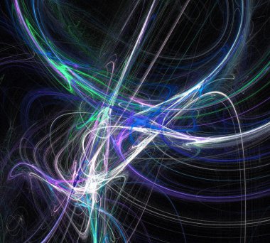 Siyah Renk Üzerine Bir Dijital Fraktal Resmi