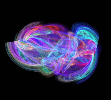 Siyah Renk Üzerine Bir Dijital Fraktal Resmi