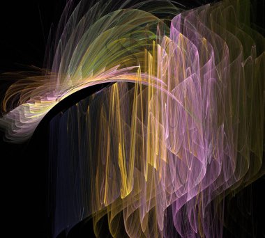 Siyah Renk Üzerine Bir Dijital Fraktal Resmi