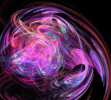 Siyah Renk Üzerine Bir Dijital Fraktal Resmi