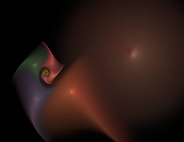 Siyah Renk Üzerine Bir Dijital Fraktal Resmi