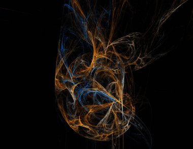 Siyah Renk Üzerine Bir Dijital Fraktal Resmi