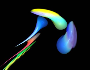 Siyah Renk Üzerine Bir Dijital Fraktal Resmi