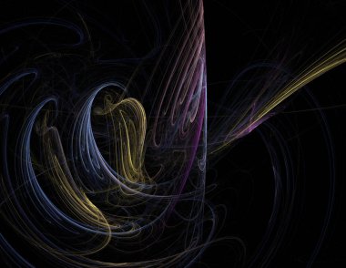 Siyah Renk Üzerine Bir Dijital Fraktal Resmi