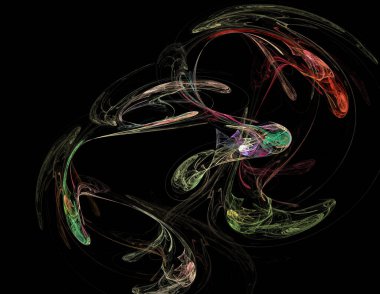 Siyah Renk Üzerine Bir Dijital Fraktal Resmi