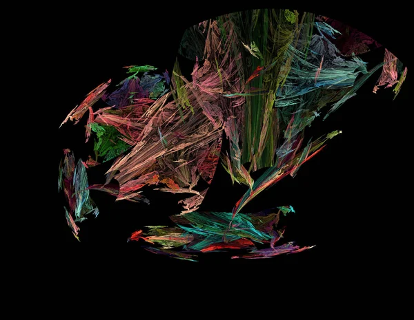 Siyah Renk Üzerine Bir Dijital Fraktal Resmi