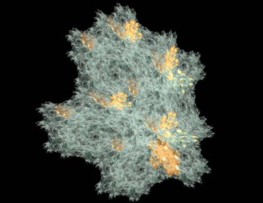 Siyah Renk Üzerine Bir Dijital Fraktal Resmi