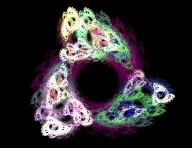 Siyah Renk Üzerine Bir Dijital Fraktal Resmi