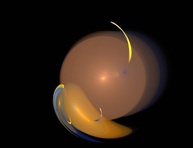 Siyah Renk Üzerine Bir Dijital Fraktal Resmi