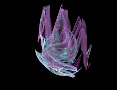 Siyah Renk Üzerine Bir Dijital Fraktal Resmi