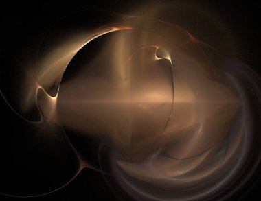 Siyah Renk Üzerine Bir Dijital Fraktal Resmi