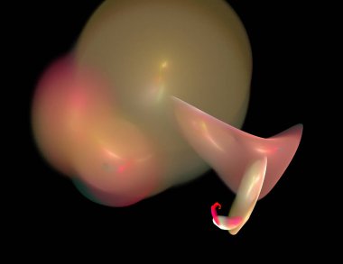 Siyah Renk Üzerine Bir Dijital Fraktal Resmi