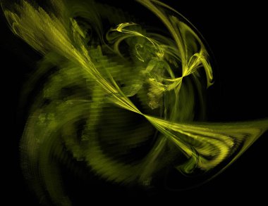 Siyah Renk Üzerine Bir Dijital Fraktal Resmi