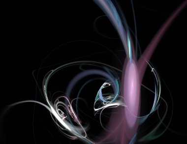 Siyah Renk Üzerine Bir Dijital Fraktal Resmi