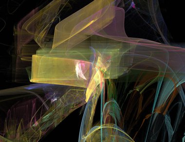 Siyah Renk Üzerine Bir Dijital Fraktal Resmi