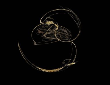 Siyah Renk Üzerine Bir Dijital Fraktal Resmi