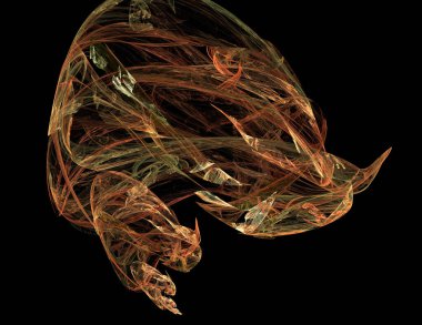 Siyah Renk Üzerine Bir Dijital Fraktal Resmi