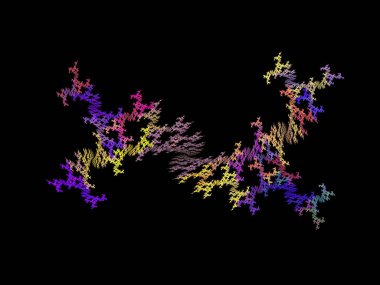 Siyah Renk Üzerine Bir Dijital Fraktal Resmi