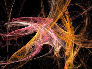 Siyah Renk Üzerine Bir Dijital Fraktal Resmi