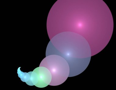 Siyah Renk Üzerine Bir Dijital Fraktal Resmi