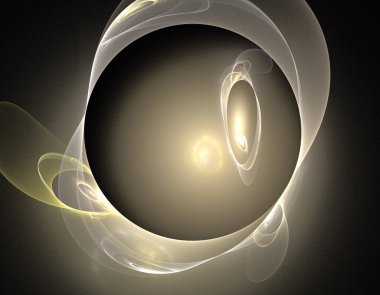 Siyah Renk Üzerine Bir Dijital Fraktal Resmi