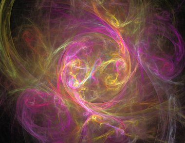 Siyah Renk Üzerine Bir Dijital Fraktal Resmi