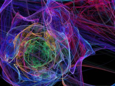 Siyah Renk Üzerine Bir Dijital Fraktal Resmi