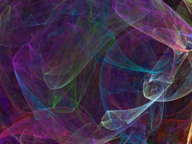 Siyah Renk Üzerine Bir Dijital Fraktal Resmi