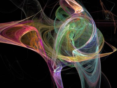 Siyah Renk Üzerine Bir Dijital Fraktal Resmi