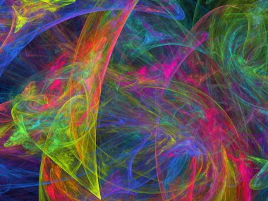 Siyah Renk Üzerine Bir Dijital Fraktal Resmi