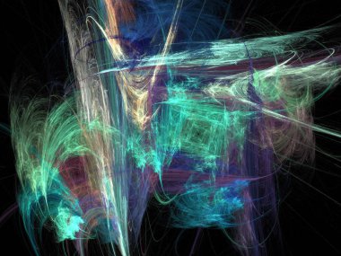 Siyah Renk Üzerine Bir Dijital Fraktal Resmi