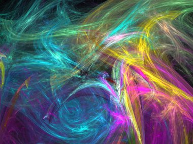 Siyah Renk Üzerine Bir Dijital Fraktal Resmi