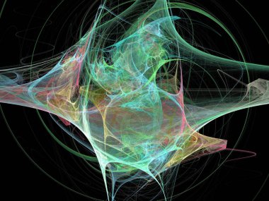 Siyah Renk Üzerine Bir Dijital Fraktal Resmi