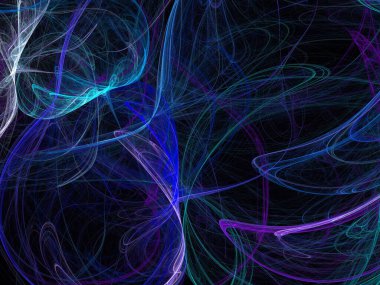 Siyah Renk Üzerine Bir Dijital Fraktal Resmi