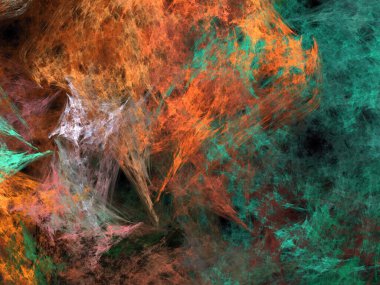 Siyah Renk Üzerine Bir Dijital Fraktal Resmi