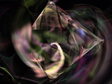 Siyah Renk Üzerine Bir Dijital Fraktal Resmi