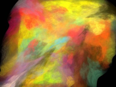 Siyah Renk Üzerine Bir Dijital Fraktal Resmi