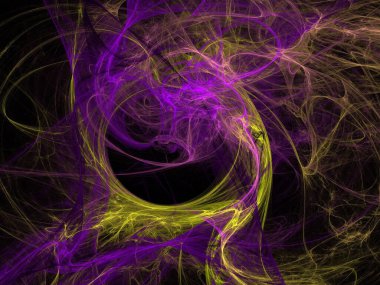 Siyah Renk Üzerine Bir Dijital Fraktal Resmi